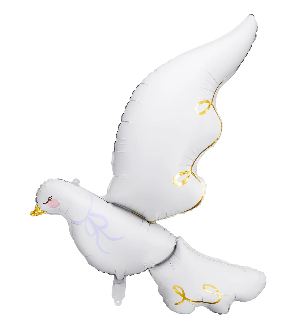 White Dove Foil Balloon 80x100cm – Religious Celebration Decoration