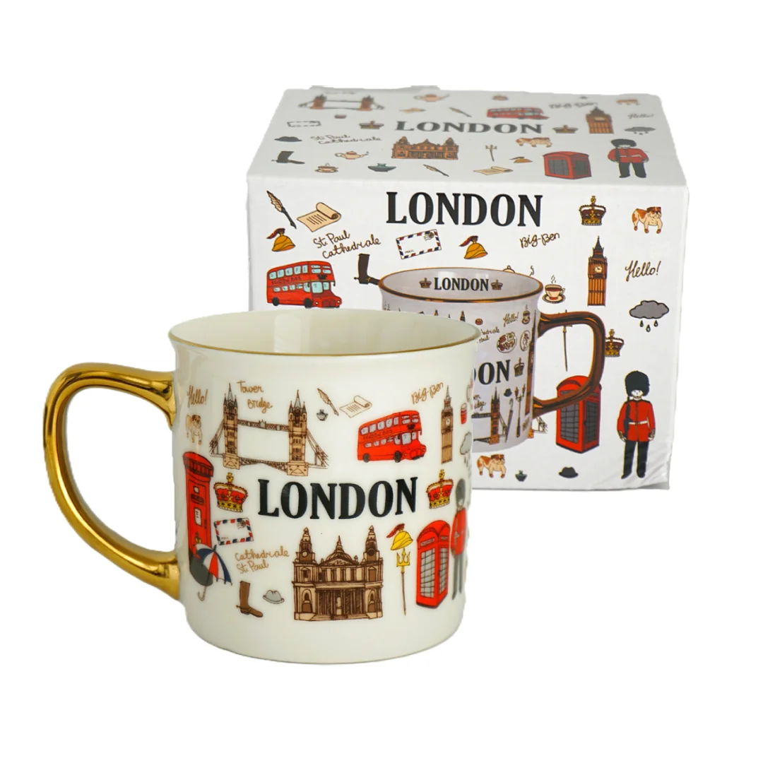 Stylish British Heritage London Mug – Collectible Ceramic Coffee Tea Cup 