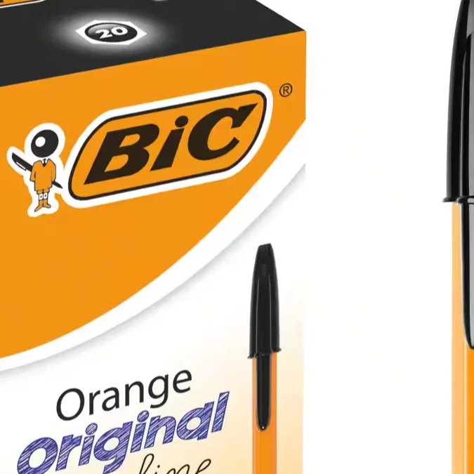 BIC Orange Original Ballpoint Pens – Black Ink, 0.3 mm Fine Tip, Pack of 20